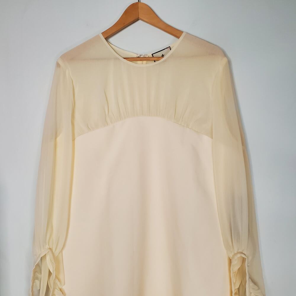 Tuckernuck Chiffon Pleated Lorraine Shift Maxi Dress Ivory Cream Size XXL New - Picture 6 of 13